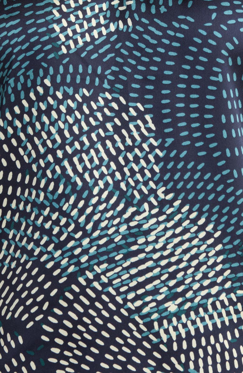 SUGARLIPS Kirby Geometric Print Shirt, Alternate, color, Navy-Cream