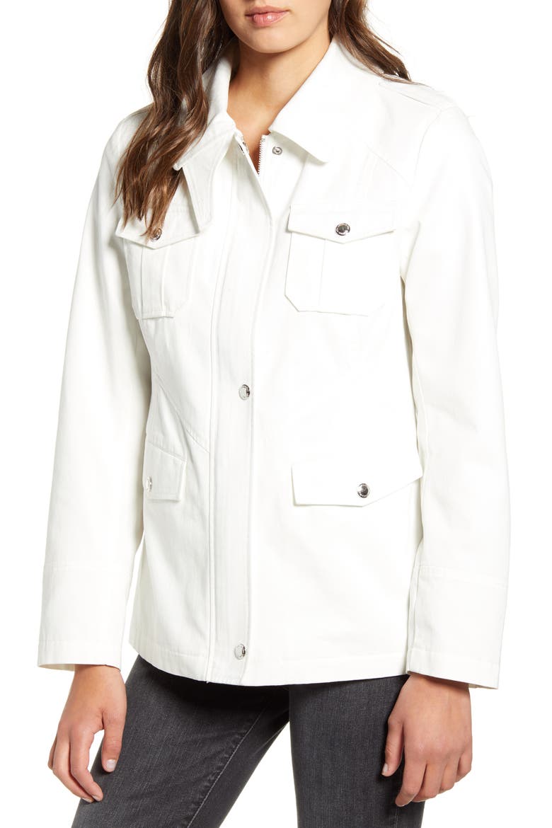 Denim Field Jacket, Alternate, color, WHITE