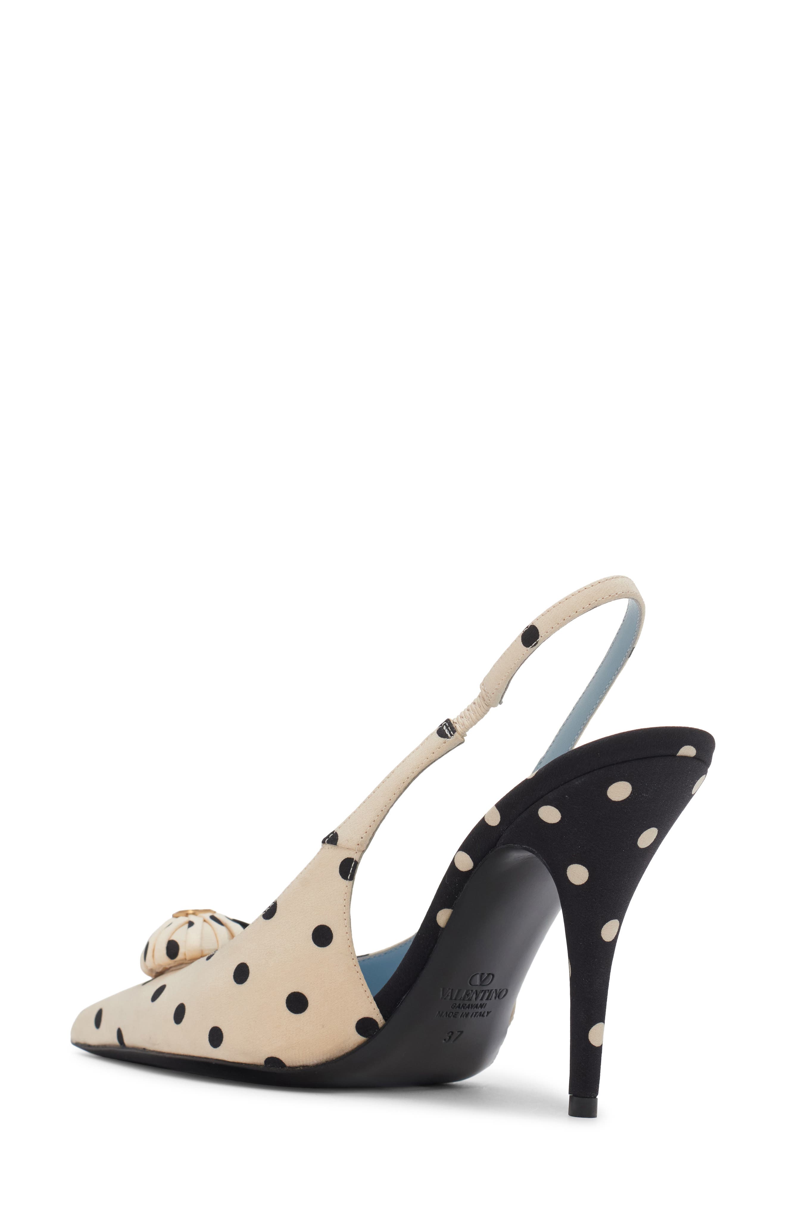 Coeur Royal Polka Dot Slingback Pump, Alternate, color, BLACK/ OFF WHITE
