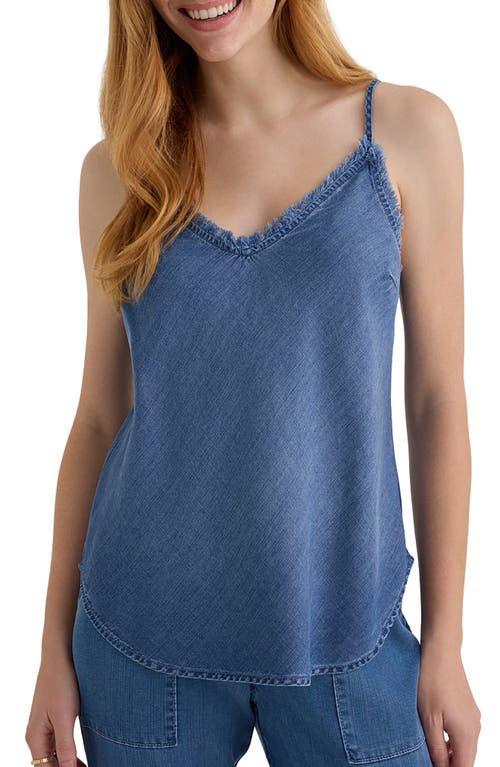 Bella Dahl Frayed Chambray Camisole In Blue