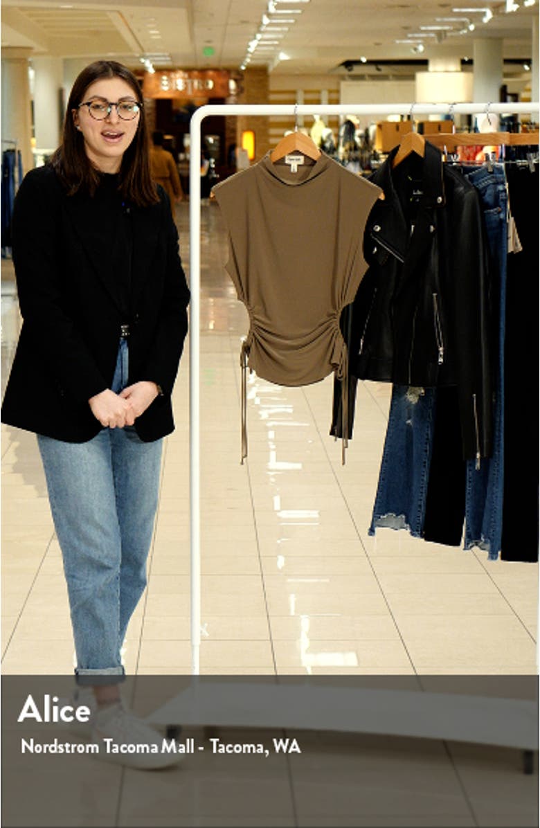 Ruched Cutout Mock Neck Top, sales video thumbnail