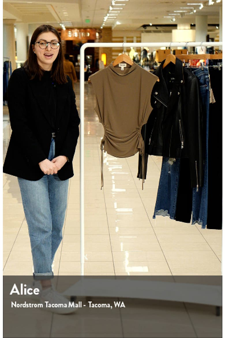 Ruched Cutout Mock Neck Top video