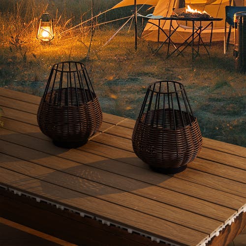 Jonathan Y 10" Indoor/outdoor Rechargeable/cordless Dimmable Led Table Lamp In Brown