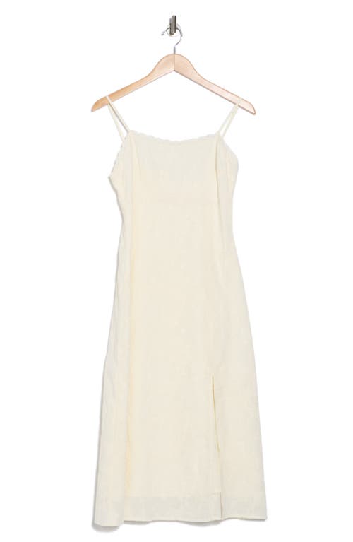 Lush Embroidered A-line Midi Dress In White
