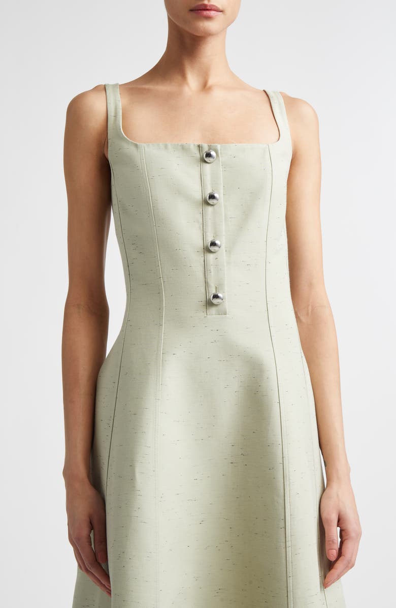 Altuzarra Orrie Sleeveless Cotton Blend Midi Dress, Alternate, color, Green Lily