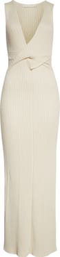 SIR Enes Twist Front Ribbed Cotton Dress