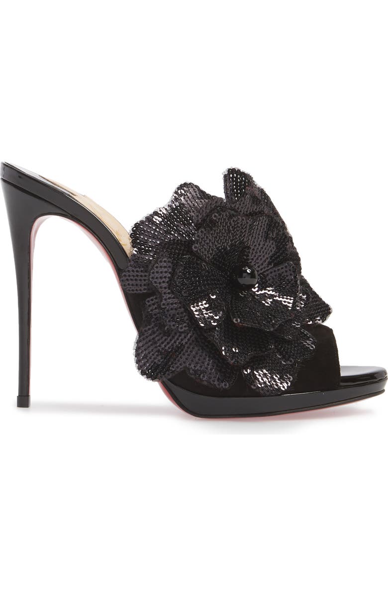 Christian Louboutin Submuline Sequin Flower Mule, Alternate, color,