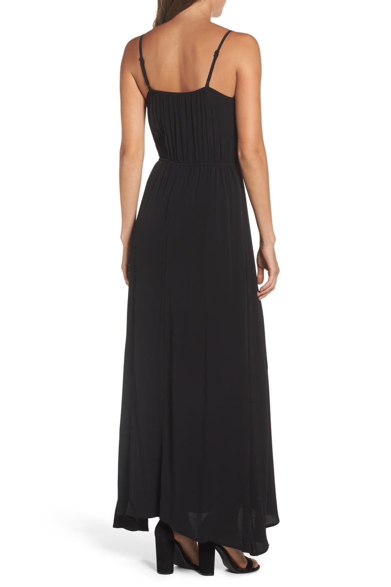 Blouson Maxi Dress, Alternate, color, BLACK