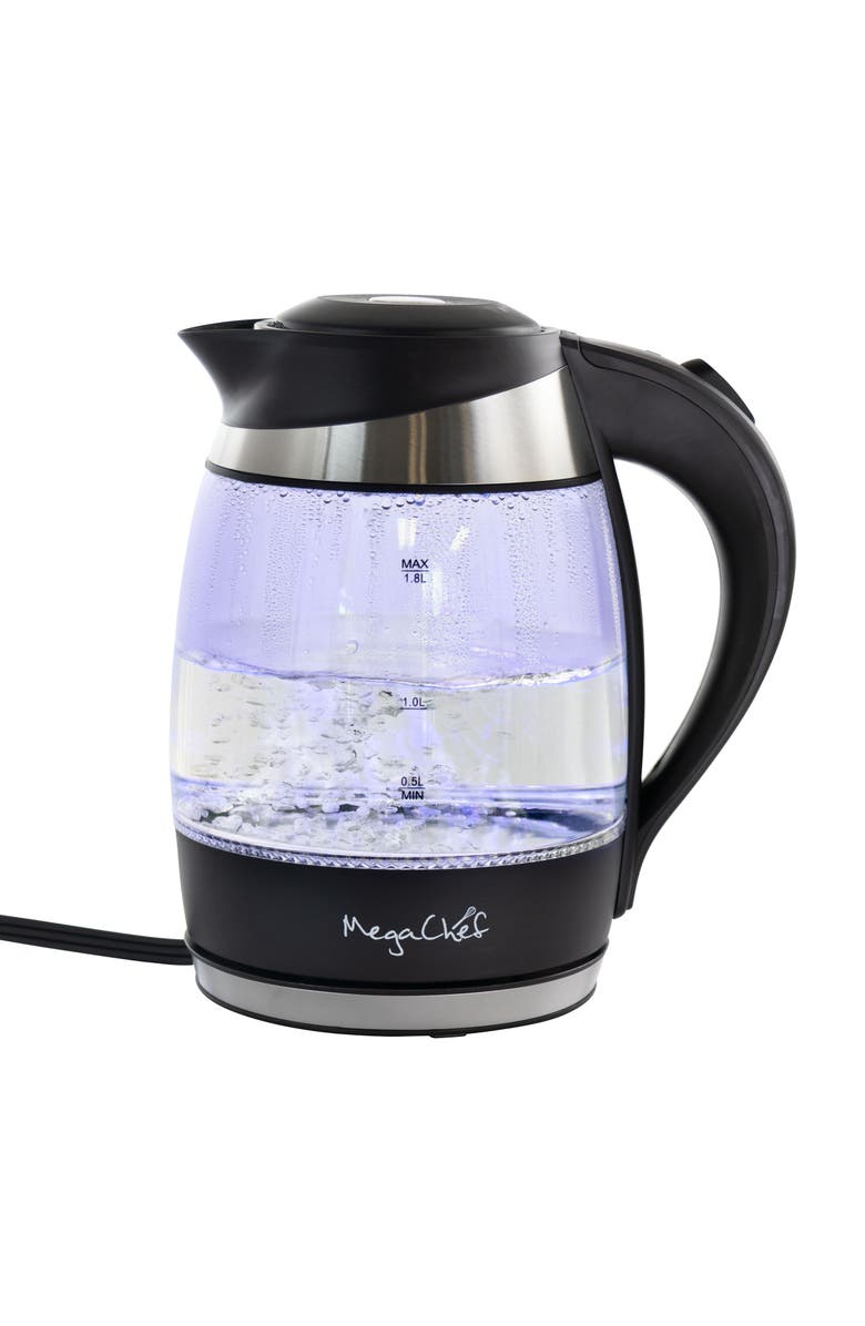 Megachef 1.8Lt. Glass and Stainless Steel Electric Tea Kettle, Main, color, Grey
