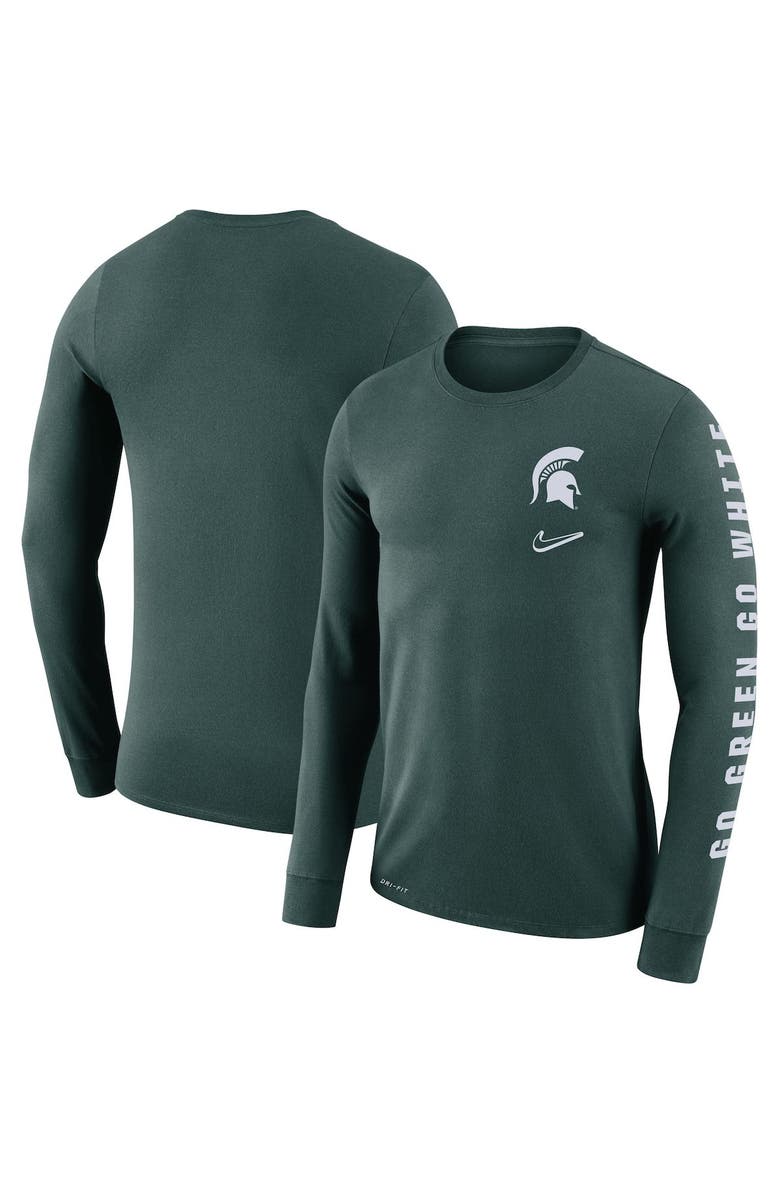 Nike Men's Nike Green Michigan State Spartans Local Mantra Performance Long Sleeve T-Shirt, Main, color, 