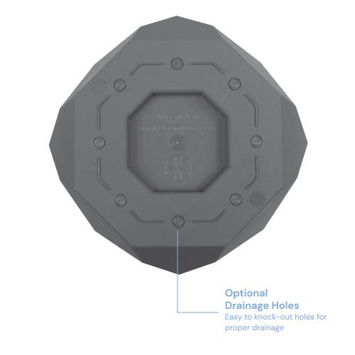 Bloem 10 Inch Tuxton Hexagon Planter, Charcoal In Gray