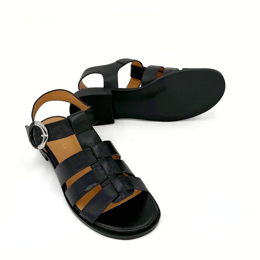 Amie Rafa Monaca Fisherman Sandals, Alternate, color, Black