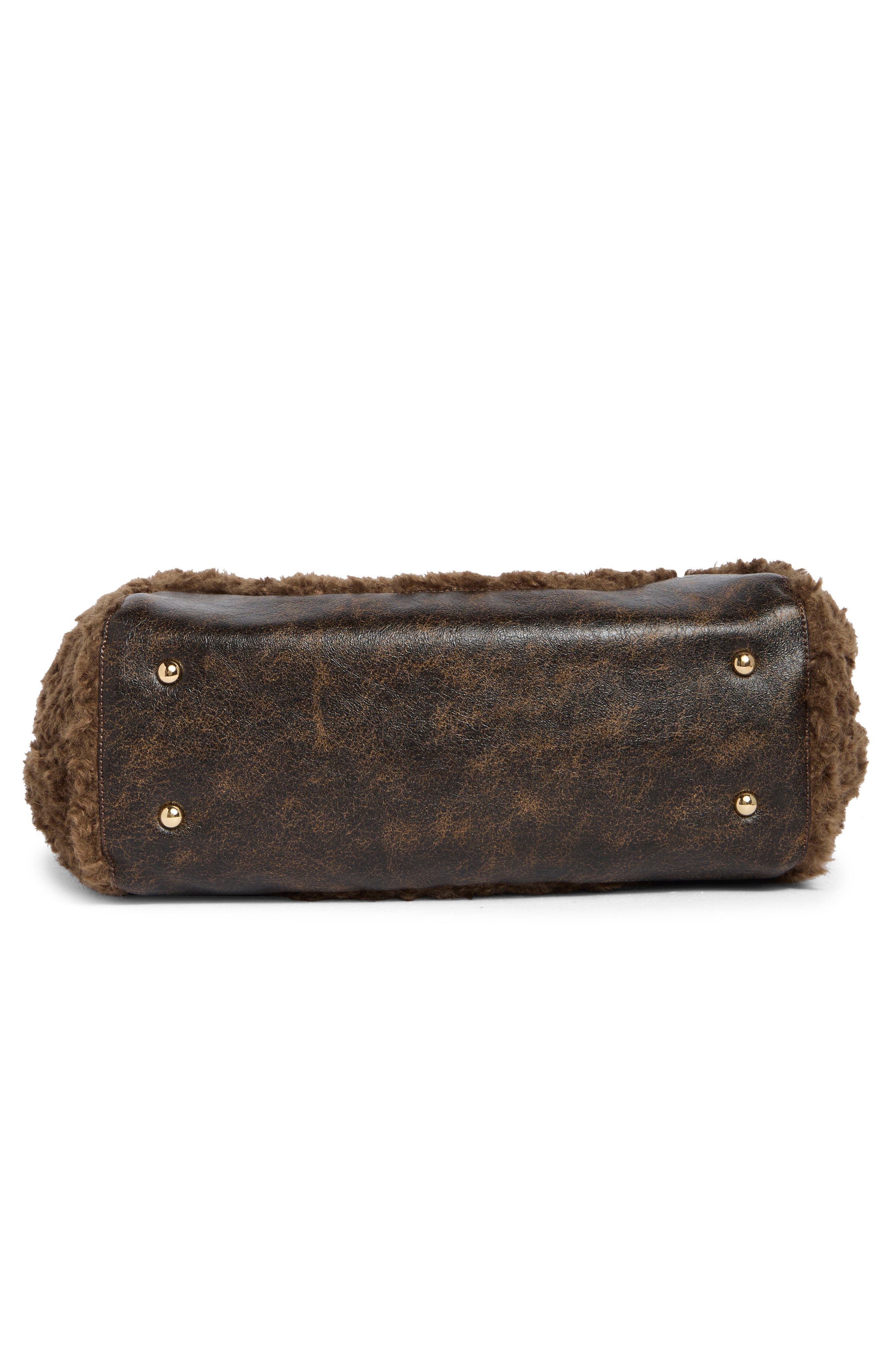 Nomad Faux Fur Tote, Alternate, color, CHOCOLATE