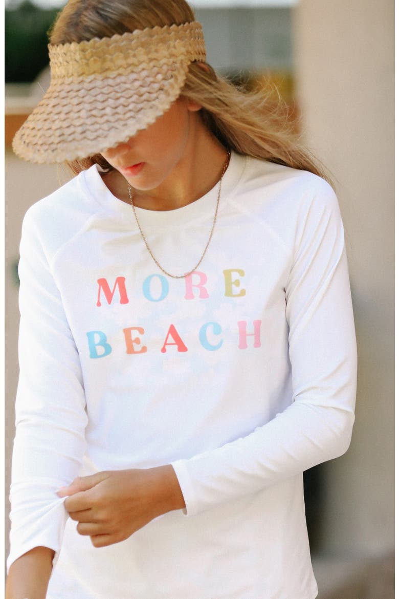 Kids' More Beach Graphic Rashguard, Alternate, color, WHITE