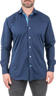 Maceoo Einstein Solid Stretch Cotton Button-Up Shirt