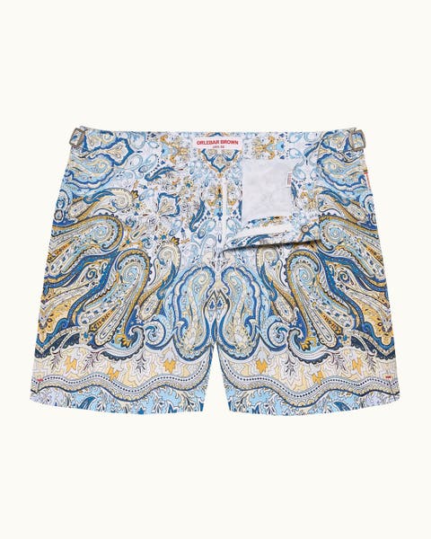 Bulldog Mid-Length Classic Fit Swim Shorts With Fairground Print