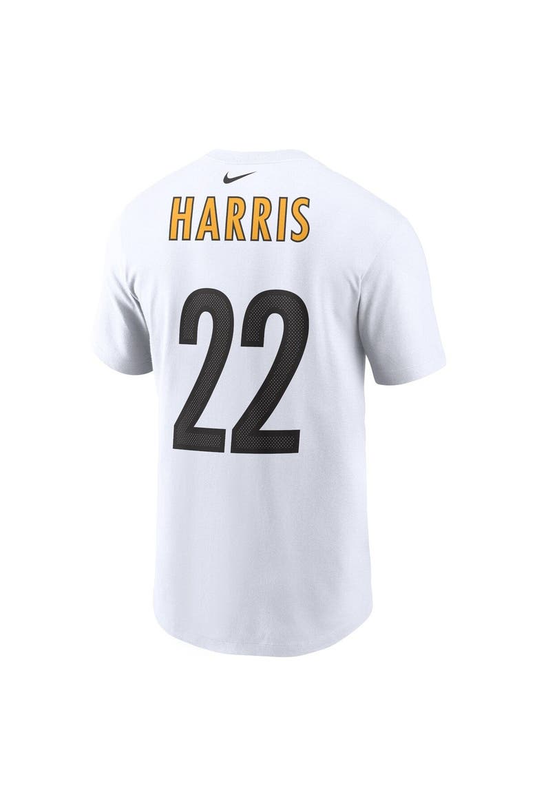 Men's Nike Najee Harris White Pittsburgh Steelers Player Name & Number T-Shirt, Alternate, color, White