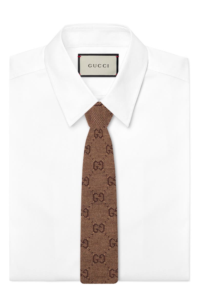 Gucci GG Logo Wool Tie, Alternate, color, 
