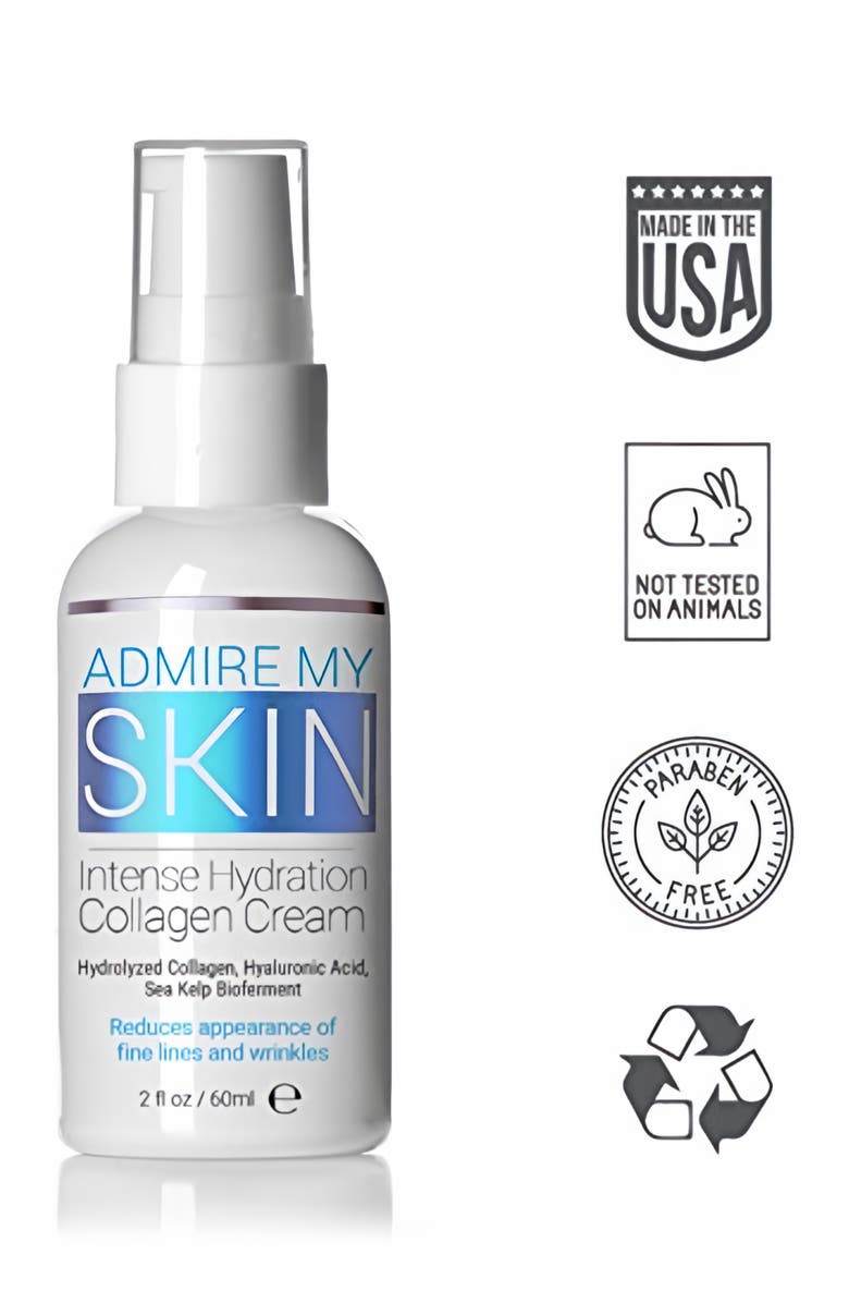 Admire My Skin Intense Hydration Collagen Cream Hyaluronic Acid Anti Aging Moisturizer, Alternate, color, Clear