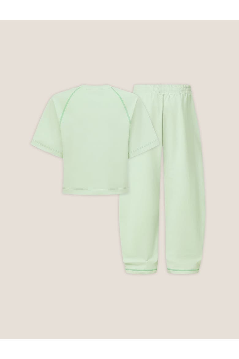 Cropped Sweat Set, Alternate, color, Green