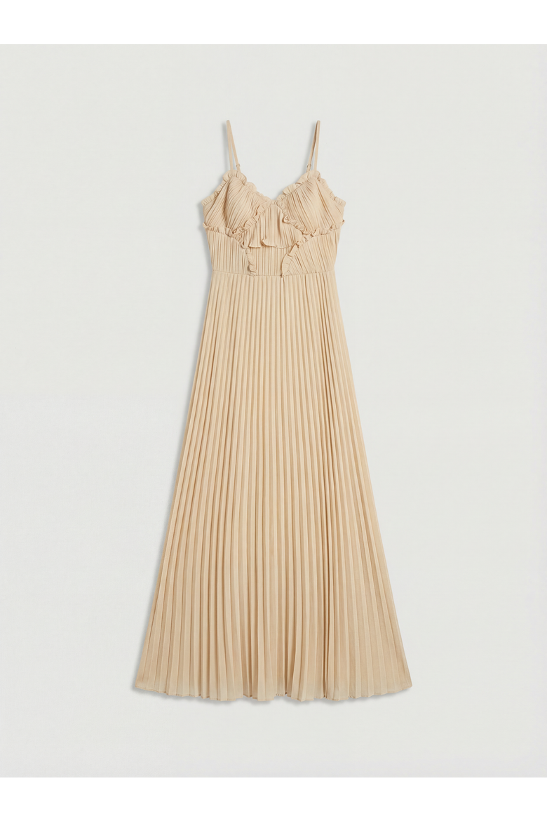 Bridesmaid Dress With Ruffle Detail, Alternate, color, Ivory