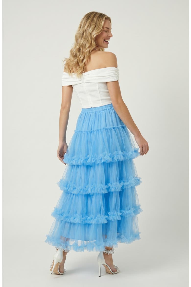 Tulle Maxi Skirt, Alternate, color, Light Blue