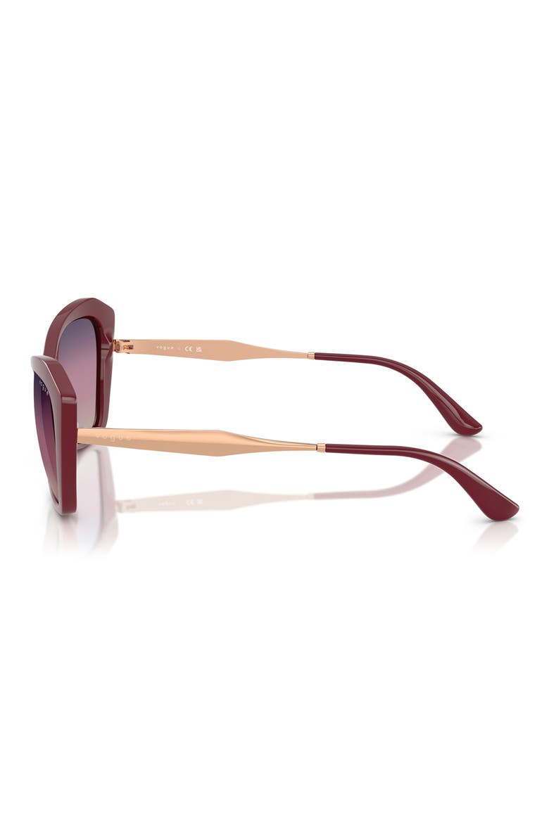56mm Cat Eye Sunglasses, Alternate, color, CHERRY