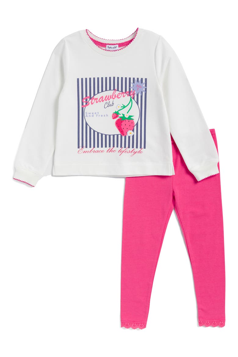 Kids' Strawberry Club Graphic Sweatshirt & Leggings Set, Main, color, STRAWBERRY CLUB