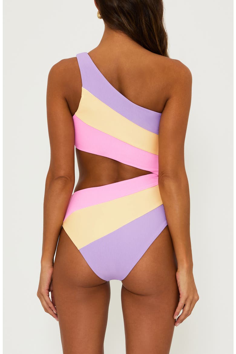 Joyce Stripe Cutout One-Piece Swimsuit, Alternate, color, SUBLIME