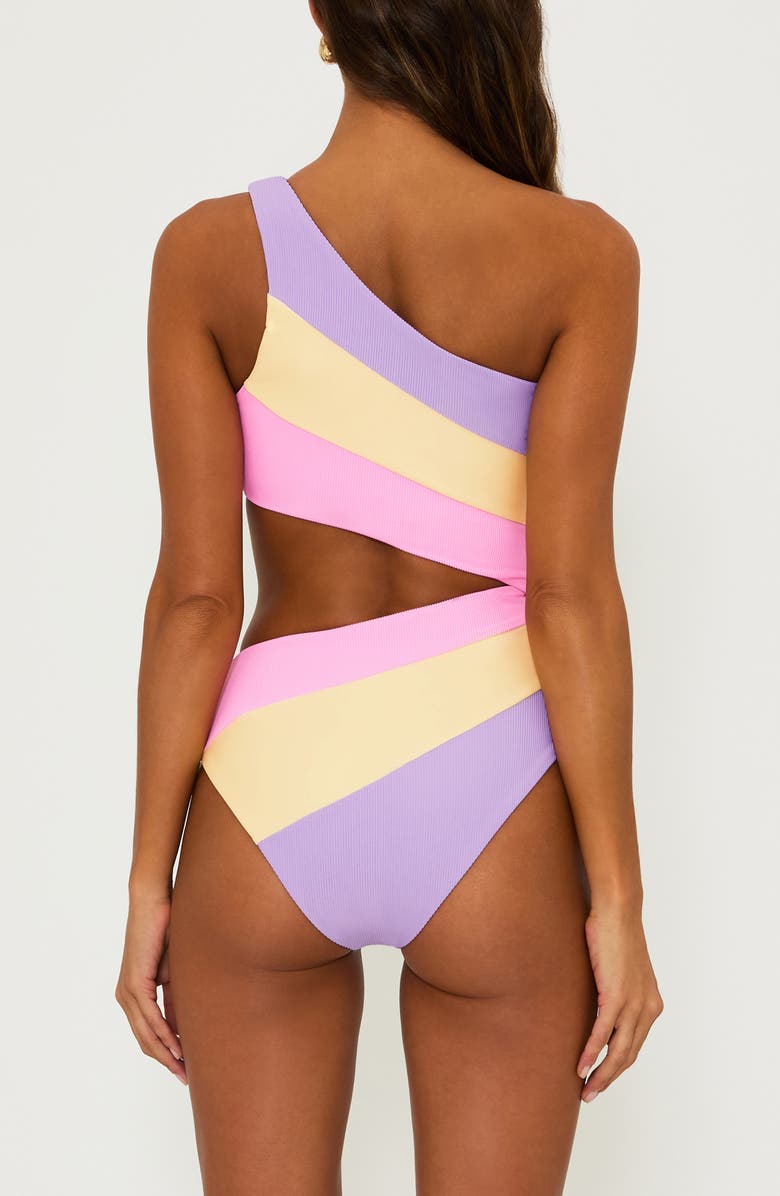 Beach Riot Joyce Stripe Cutout One-Piece Swimsuit, Alternate, color, Sublime