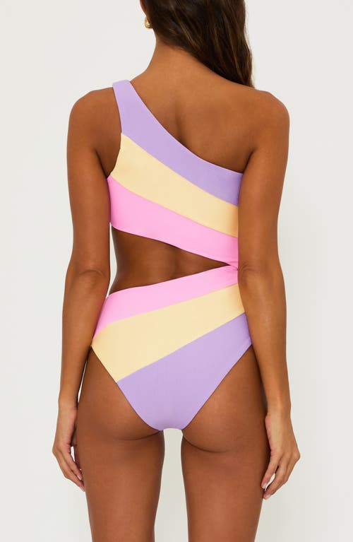 BEACH RIOT BEACH RIOT JOYCE STRIPE CUTOUT ONE-PIECE SWIMSUIT