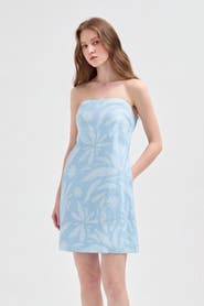 nuaje nuaje Rhea Strapless Mini Linen Dress