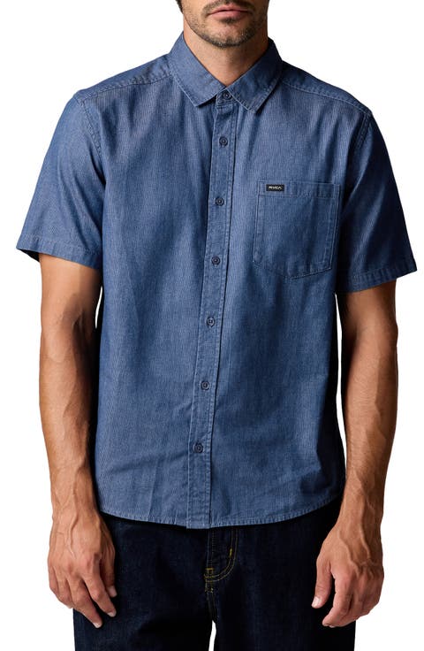 Denim Days Stripe Short Sleeve Button-Up Shirt