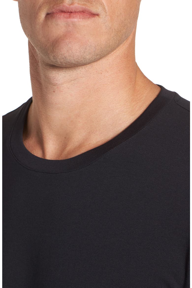 Living Cotton Crew Neck Top, Alternate, color, BLACK