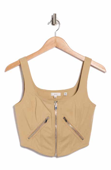 A.L.C. Dea Zip Crop Corset Top