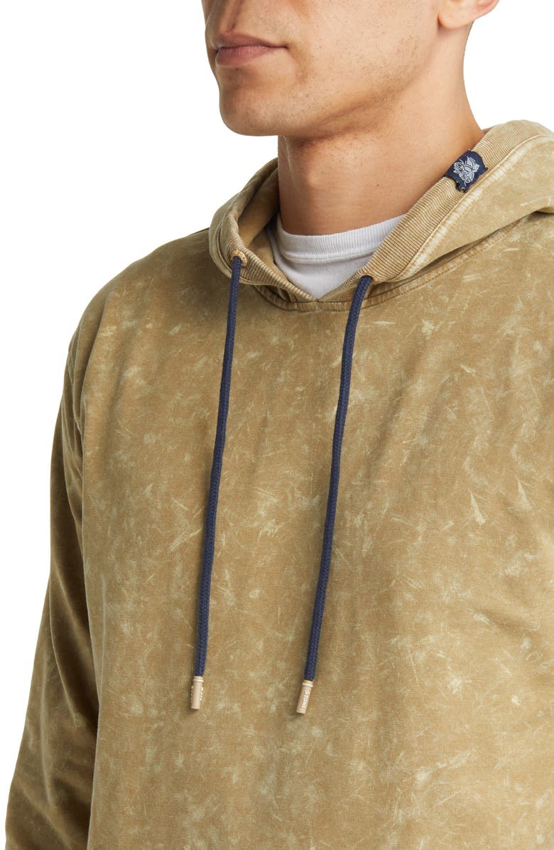 Stone Rose Acid Wash Fleece Hoodie, Alternate, color, Olive