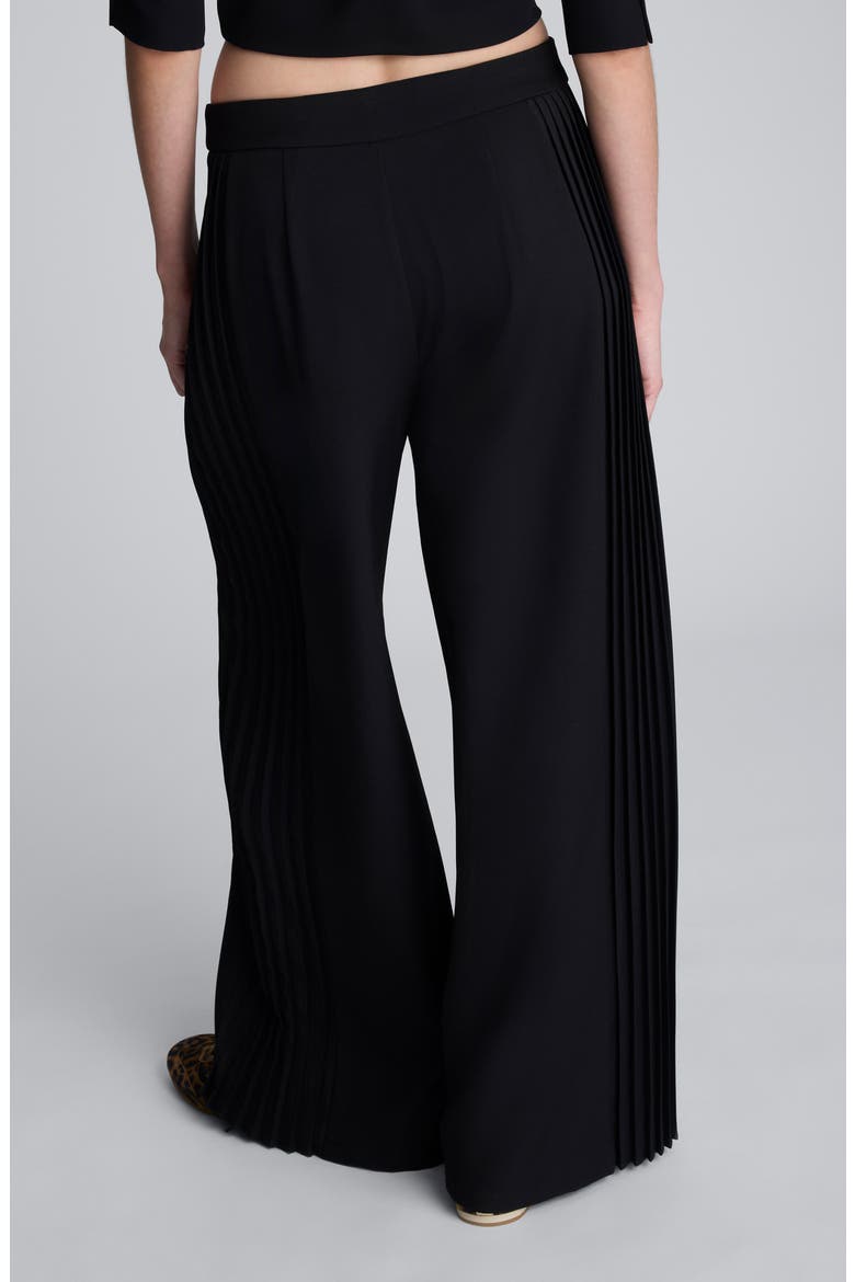 Wide Leg Side Pleat Pants, Alternate, color, BLACK