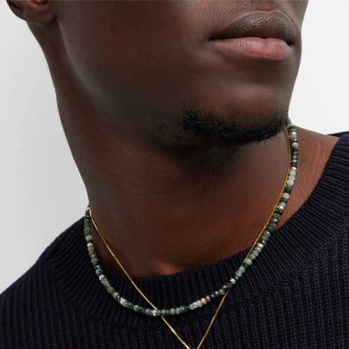 Jan Leslie Gemstone Beaded Necklace With Sterling Silver Lobster Closure In Green