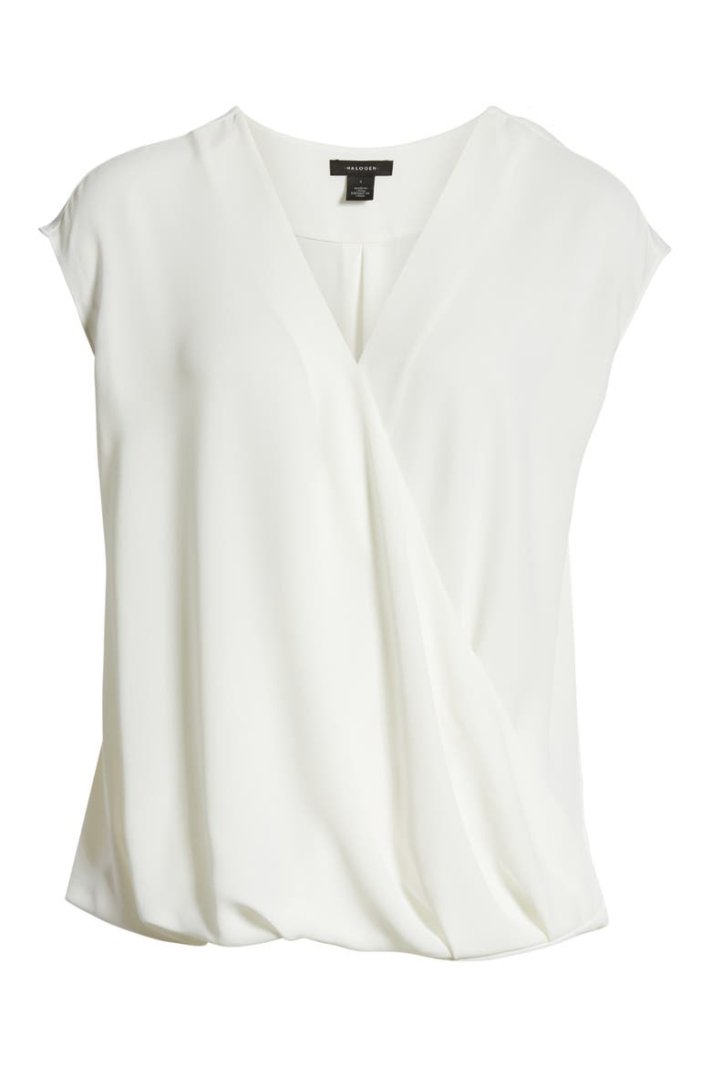 Surplice Blouson Top, Alternate, color, IVORY CLOUD