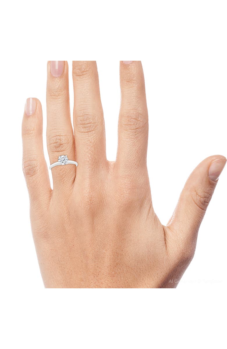 Bliss Diamond Certified 2ct Lab Grown Diamond Thin Solitaire Engagement Ring 14k Gold, Alternate, color, 14K White Gold