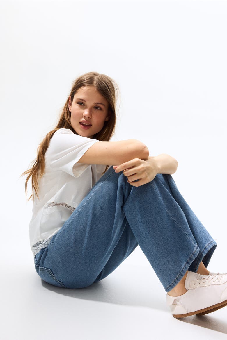 Straight High Jeans, Alternate, color, Light denim blue
