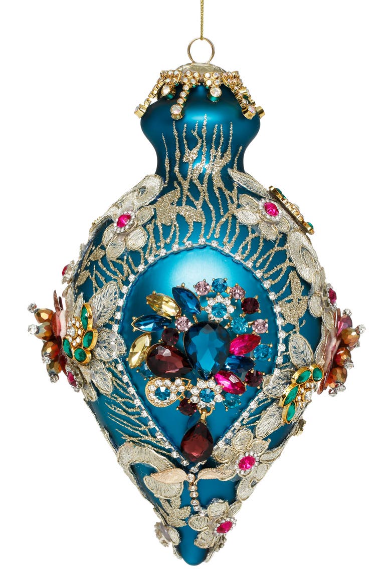 Kings Jewel Fancy Finial Ornament, Teal, Main, color, Teal