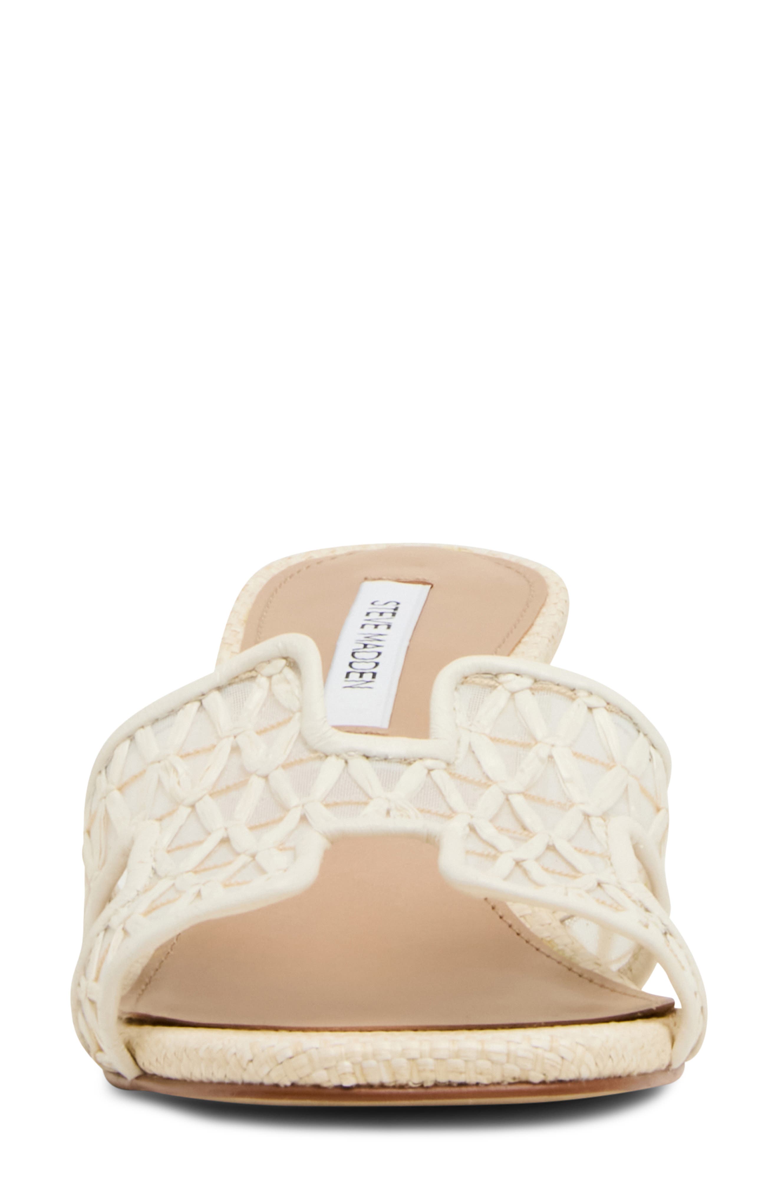 Steve Madden Hydie Block Heel Sandal, Alternate, color, Bone Raffia