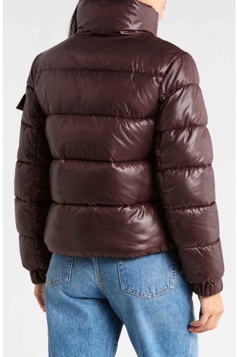 Funnel Neck Short Puffer Jacket, Alternate, color, ESPRESSO