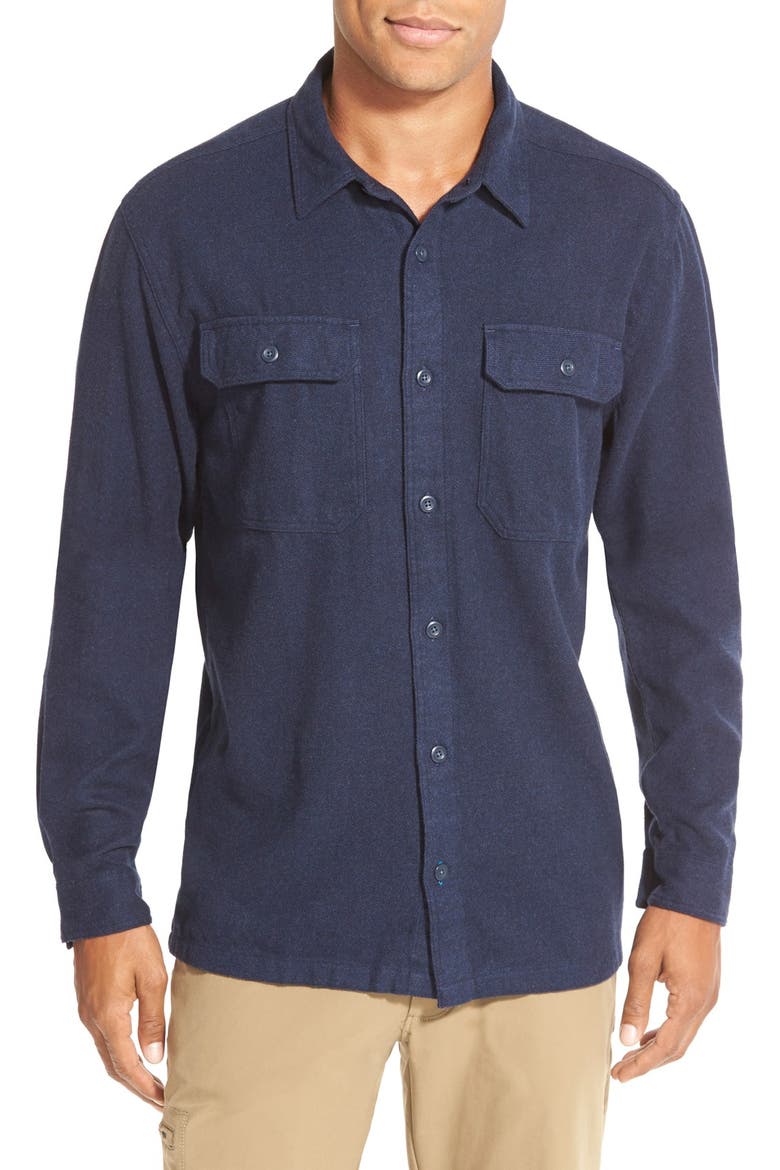 Fjord Regular Fit Organic Cotton Flannel Shirt, Main, color, NVYB
