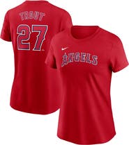 Nike Women's Nike Mike Trout Red Los Angeles Angels Fuse Name & Number T-Shirt
