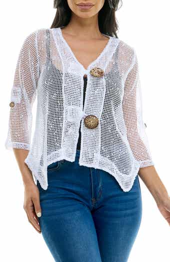 Open Knit Bolero Cardigan