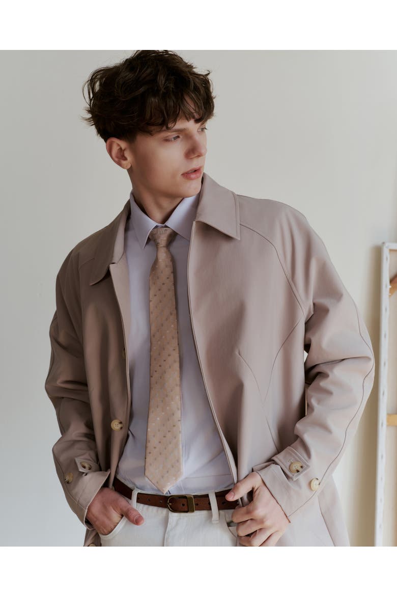 Pinstripe Tapestry Silk Jacquard Tie, Alternate, color, Beige