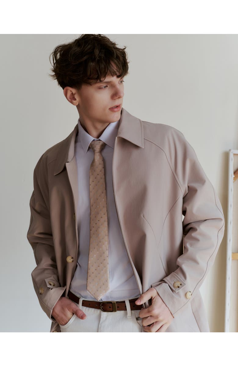 Knottery & Co Pinstripe Tapestry Silk Jacquard Tie, Alternate, color, Beige