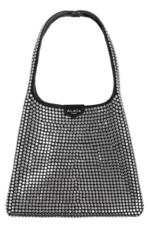 Studded Suede Hobo Bag